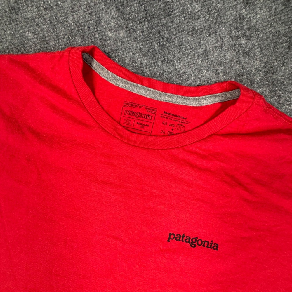 Patagonia Responsibili-Tee Mens XL Red P-6 Logo Short Sleeve T-Shirt 0766